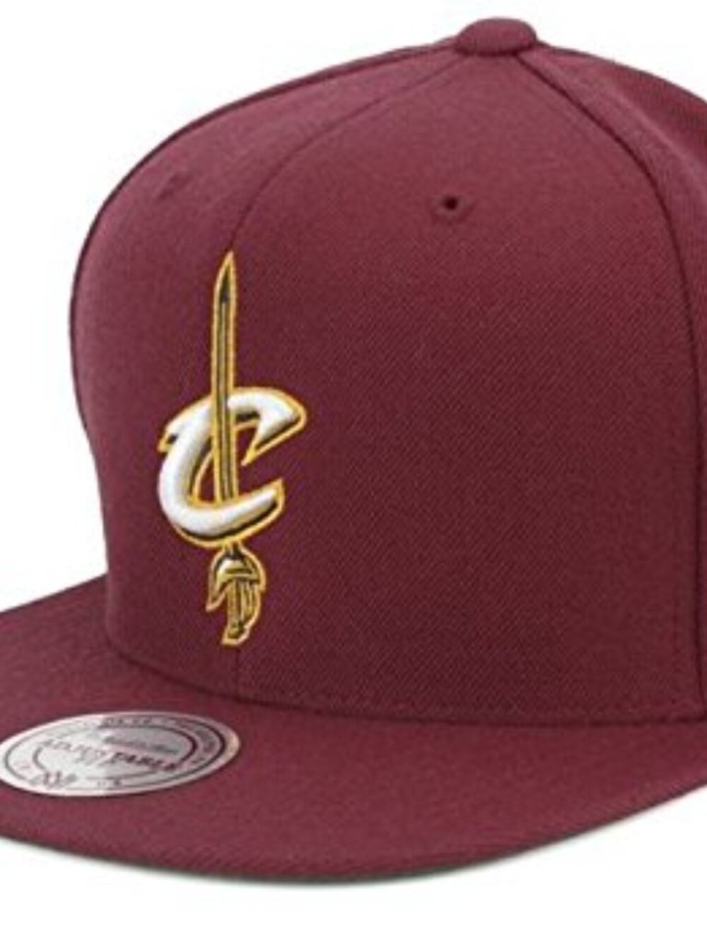 Men's Mitchell & Ness Wine Cleveland Cavaliers Current Logo Wool Solid Snapback